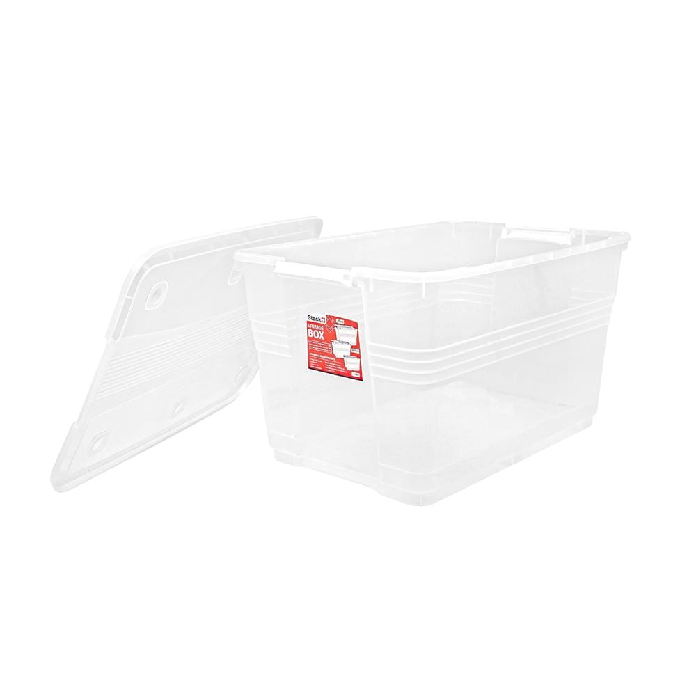 กล่องเก็บของ มีล้อ ฝาล็อค STACKO 80 ลิตร 66.3X49.6X39.1 ซม. สีใส