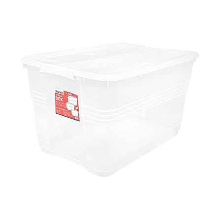 กล่องเก็บของ มีล้อ ฝาล็อค STACKO 80 ลิตร 66.3X49.6X39.1 ซม. สีใส