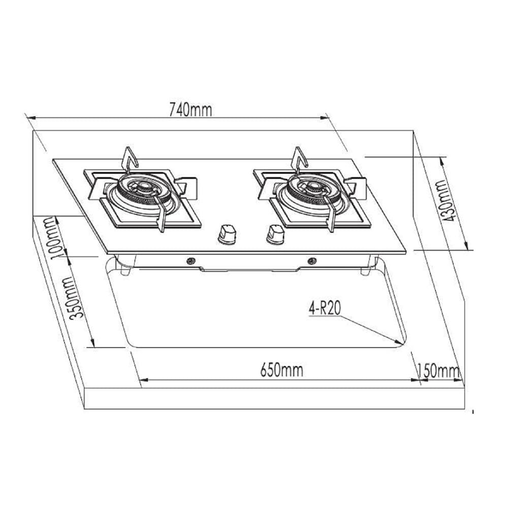 เตาฝังแก๊ส FRANKE FS7222 74 ซม.