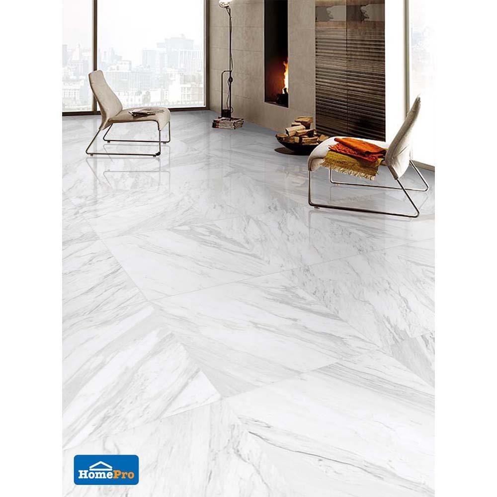 กระเบื้องพื้นพอร์ซเลน 60x60 ซม. วอลกัส ไวท์ 1.44M2