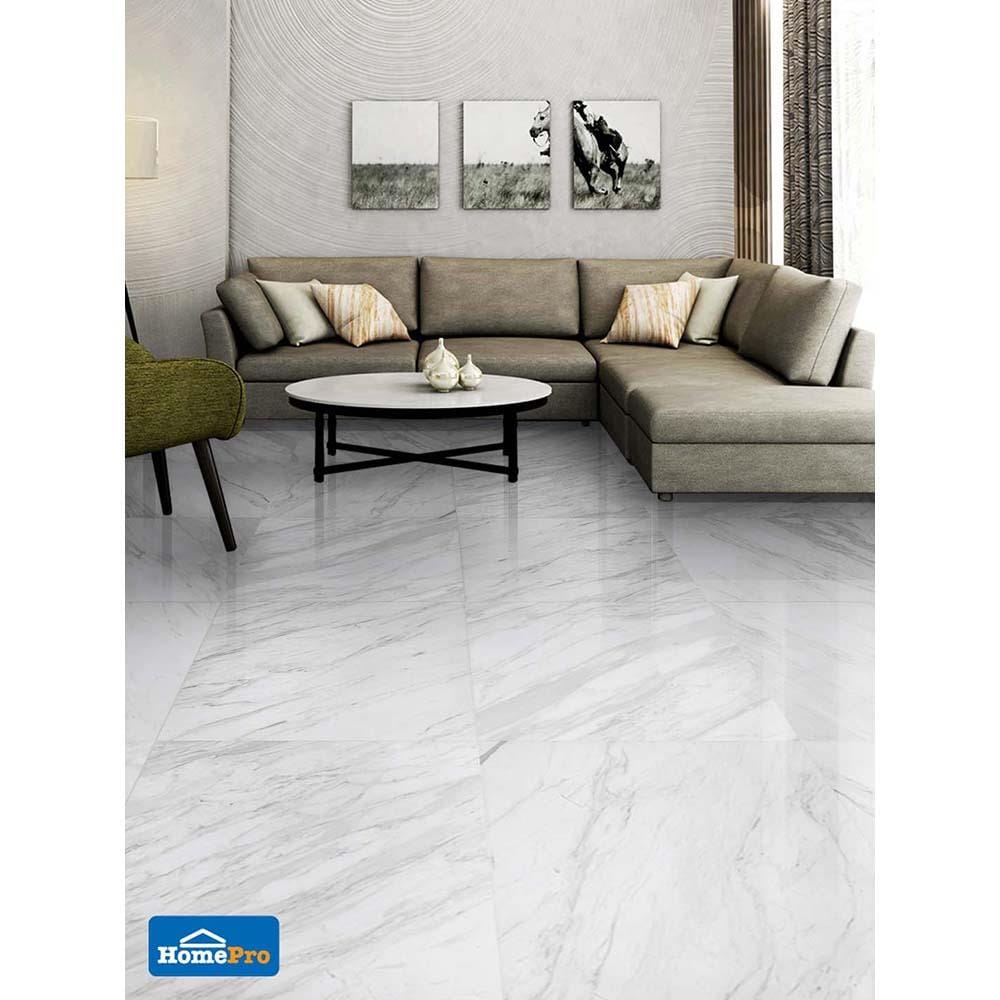กระเบื้องพื้นพอร์ซเลน 60x60 ซม. วอลกัส ไวท์ 1.44M2