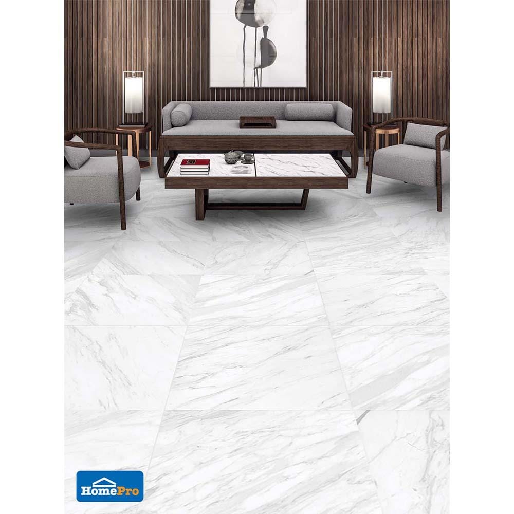 กระเบื้องพื้นพอร์ซเลน 60x60 ซม. วอลกัส ไวท์ 1.44M2