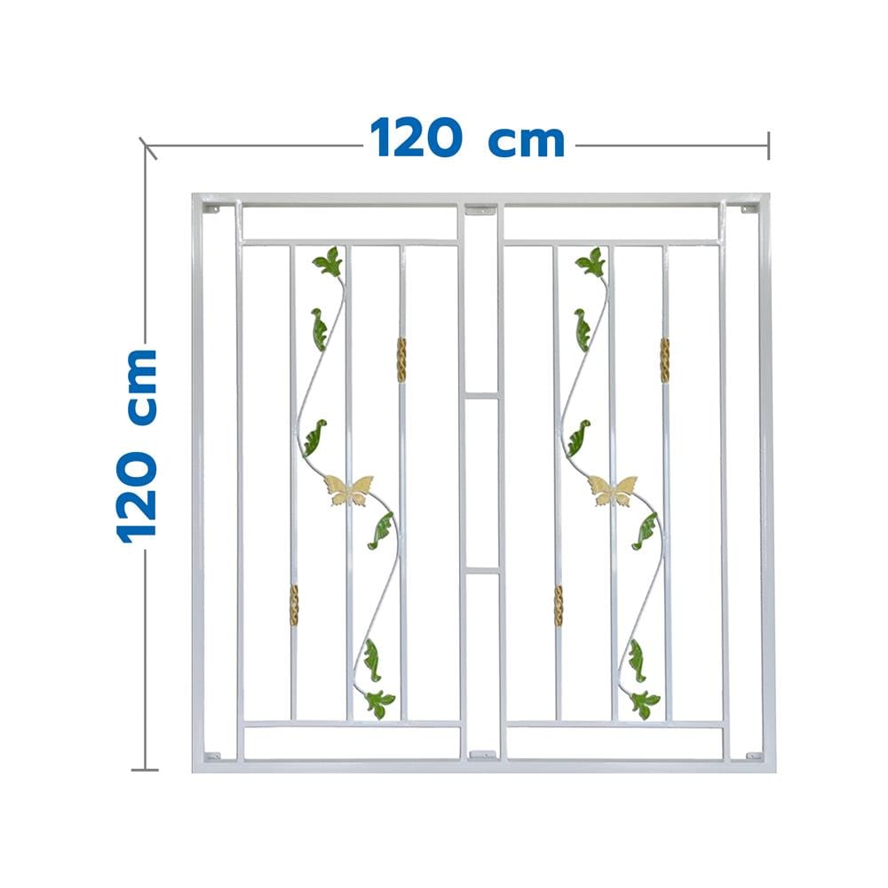เหล็กดัดหน้าต่าง MHOLARN ดอกไม้ร่าเริง 120x120 ซม. สีขาว