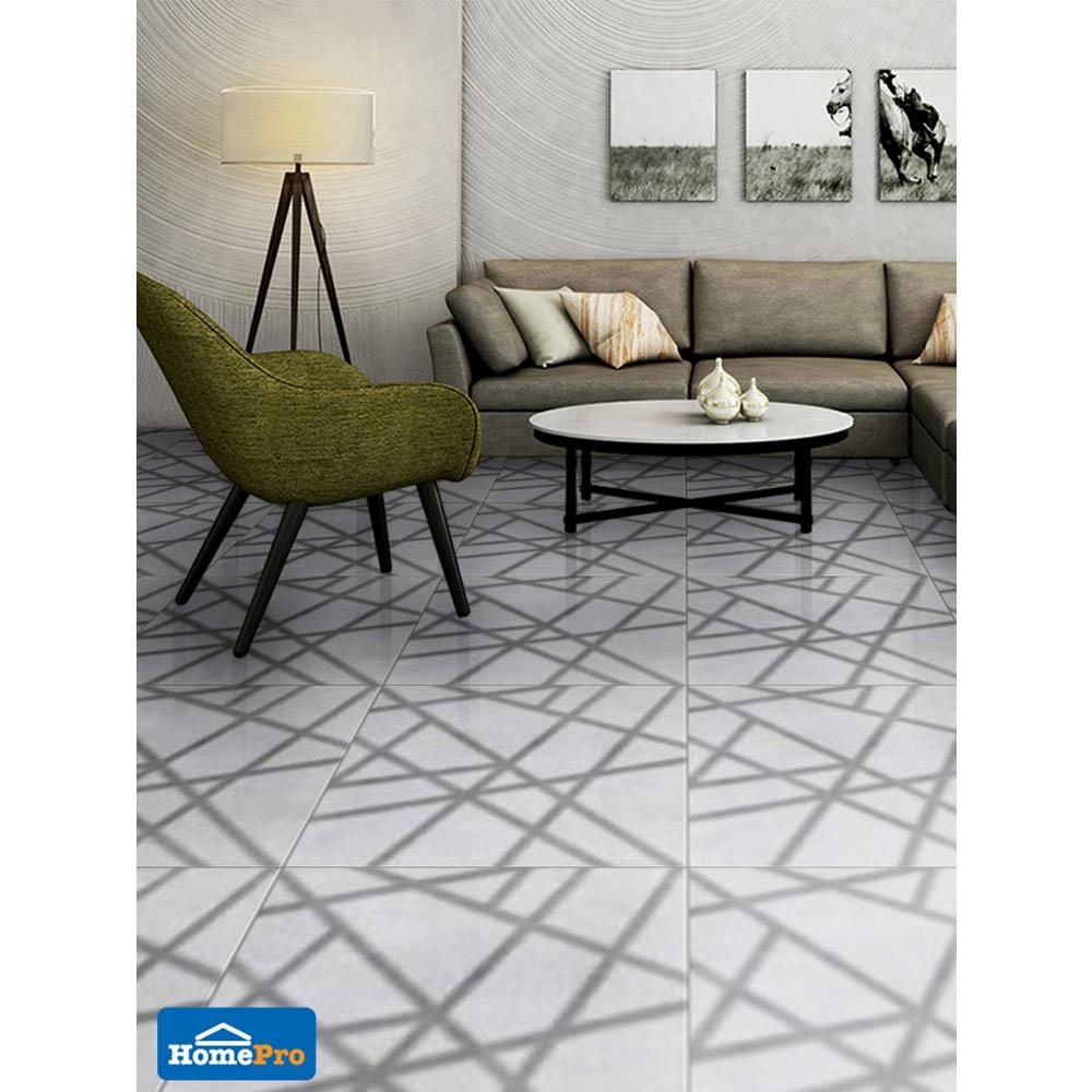 กระเบื้องพื้น 60x60 ซม. CERGRES ครอส ไวท์ A 1.44M2