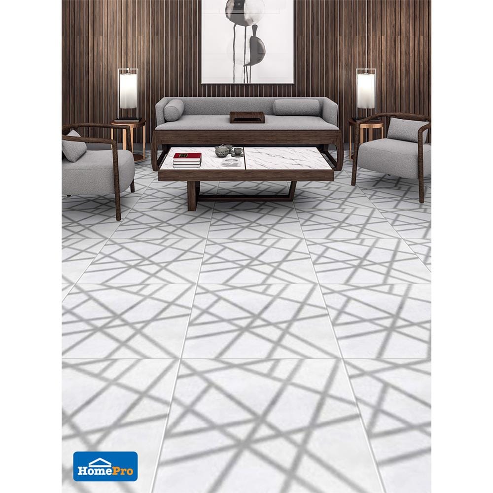 กระเบื้องพื้น 60x60 ซม. CERGRES ครอส ไวท์ A 1.44M2
