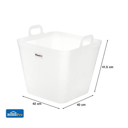 กล่องหูหิ้ว STACKO รุ่นบิ๊กกี้ เอียร่า 42x40x41.5 ซม. สีขาวใส_6