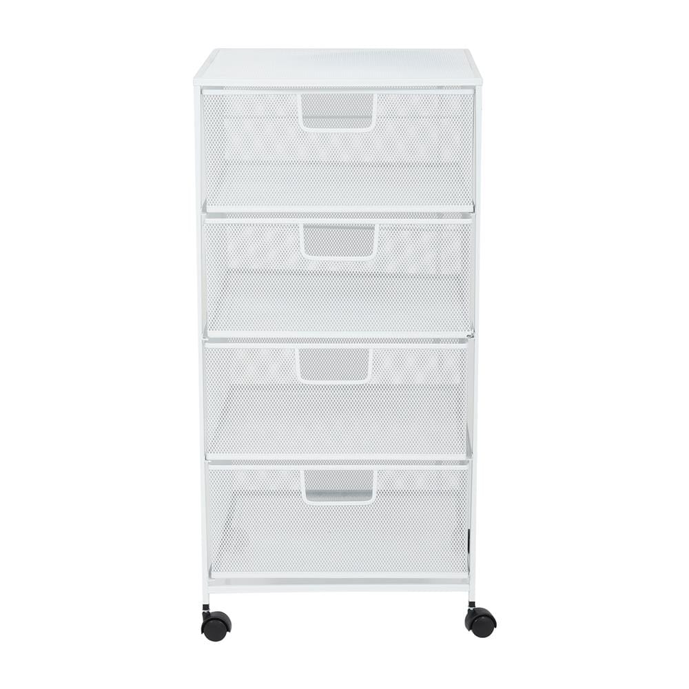 ชั้นลิ้นชักเหล็ก 4 ชั้น STACKO BILA 33.5x37.5x73 ซม. สีขาว