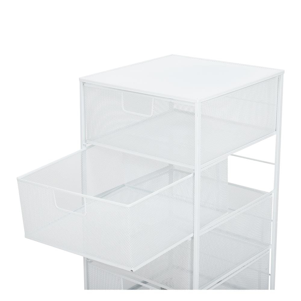 ชั้นลิ้นชักเหล็ก 4 ชั้น STACKO BILA 33.5x37.5x73 ซม. สีขาว