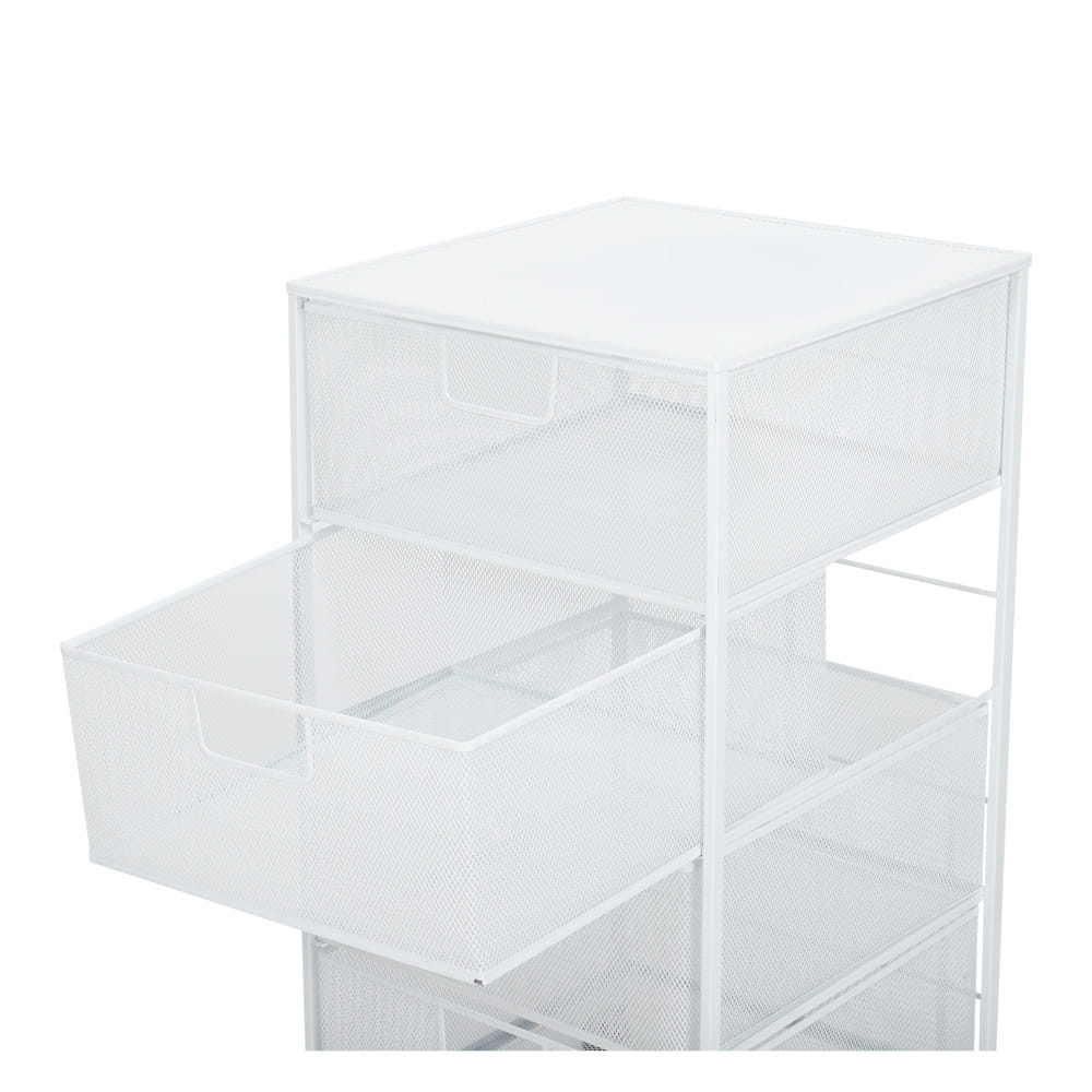 ชั้นลิ้นชักเหล็ก 4 ชั้น STACKO BILA 35.5x37.5x73 ซม. สีขาว