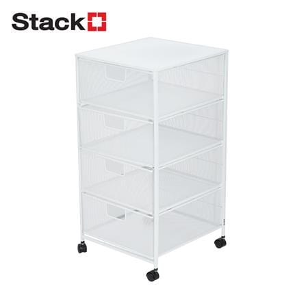 ชั้นลิ้นชักเหล็ก 4 ชั้น STACKO BILA 33.5x37.5x73 ซม. สีขาว_0