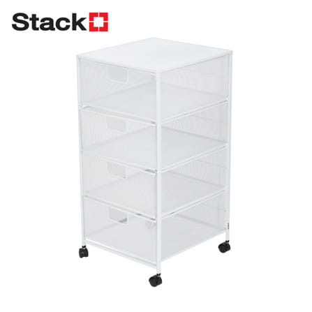 ชั้นลิ้นชักเหล็ก 4 ชั้น STACKO BILA 35.5x37.5x73 ซม. สีขาว