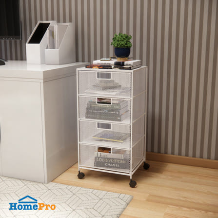 ชั้นลิ้นชักเหล็ก 4 ชั้น STACKO BILA 35.5x37.5x73 ซม. สีขาว_4