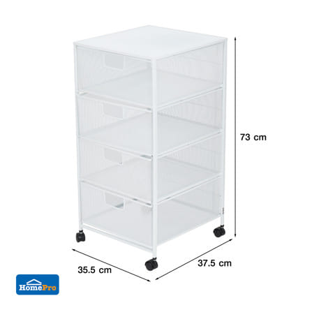 ชั้นลิ้นชักเหล็ก 4 ชั้น STACKO BILA 35.5x37.5x73 ซม. สีขาว_7