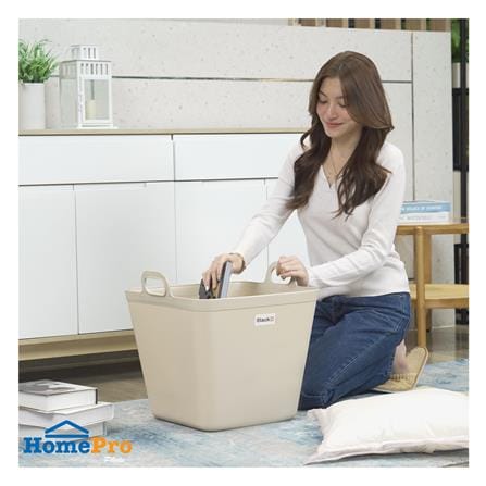 กล่องหูหิ้ว STACKO รุ่นบิ๊กกี้ เอียร่า 42x40x41.5 ซม. สีเบจ_4
