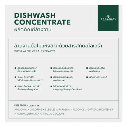 น้ำยาล้างจาน SOGANICS อโลเวร่า 500 มล._4