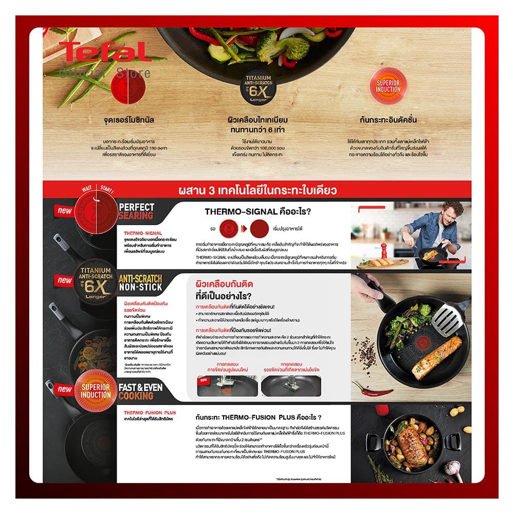 กระทะตื้น 28 ซม. ด้าม TEFAL UNLIMITED IH