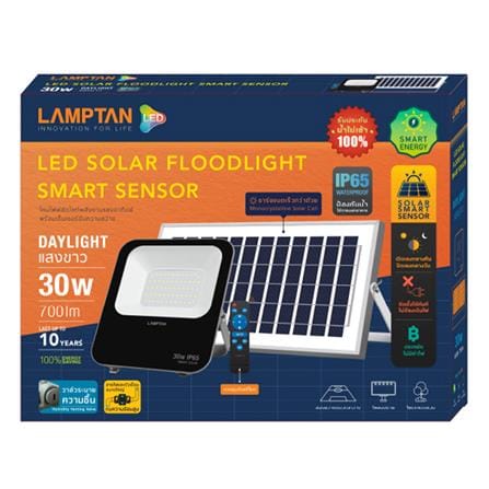 สปอตไลท์ SOLAR LAMPTAN FLOODLIGHT SMART SENSOR 30 วัตต์ DAYLIGHT สีดำ_1