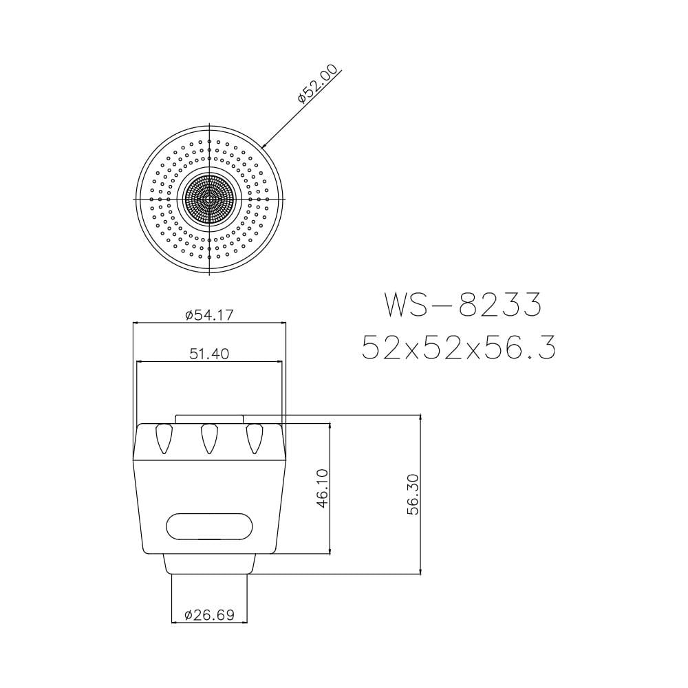 หัวฝักบัวก๊อกซิงค์เคาน์เตอร์ WS WS-8233 สีเงิน