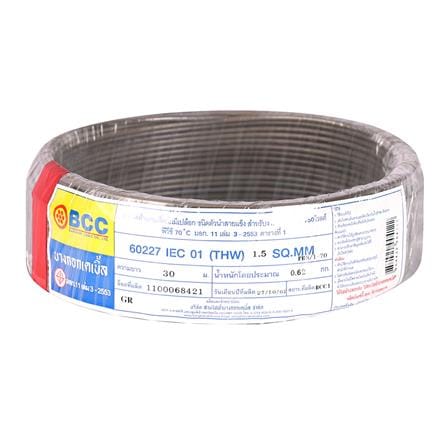 สายไฟ THW IEC01  BCC 1x1.5 ตร.มม. 30 ม. สีเทา_0