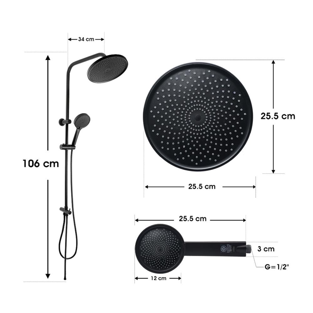ฝักบัว RAIN SHOWER DMG GL-9101 สีดำ