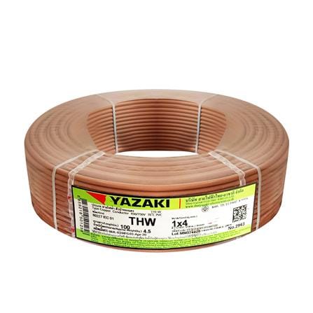 สายไฟ THW IEC01 YAZAKI 1X4 ตร.มม. 100 ม. สีน้ำตาล_0