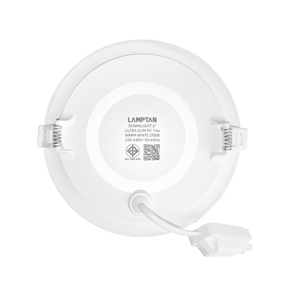 ดาวน์ไลท์ LED LAMPTAN ULTRA SLIM PC 6 นิ้ว 12 วัตต์ WARM WHITE สีขาว