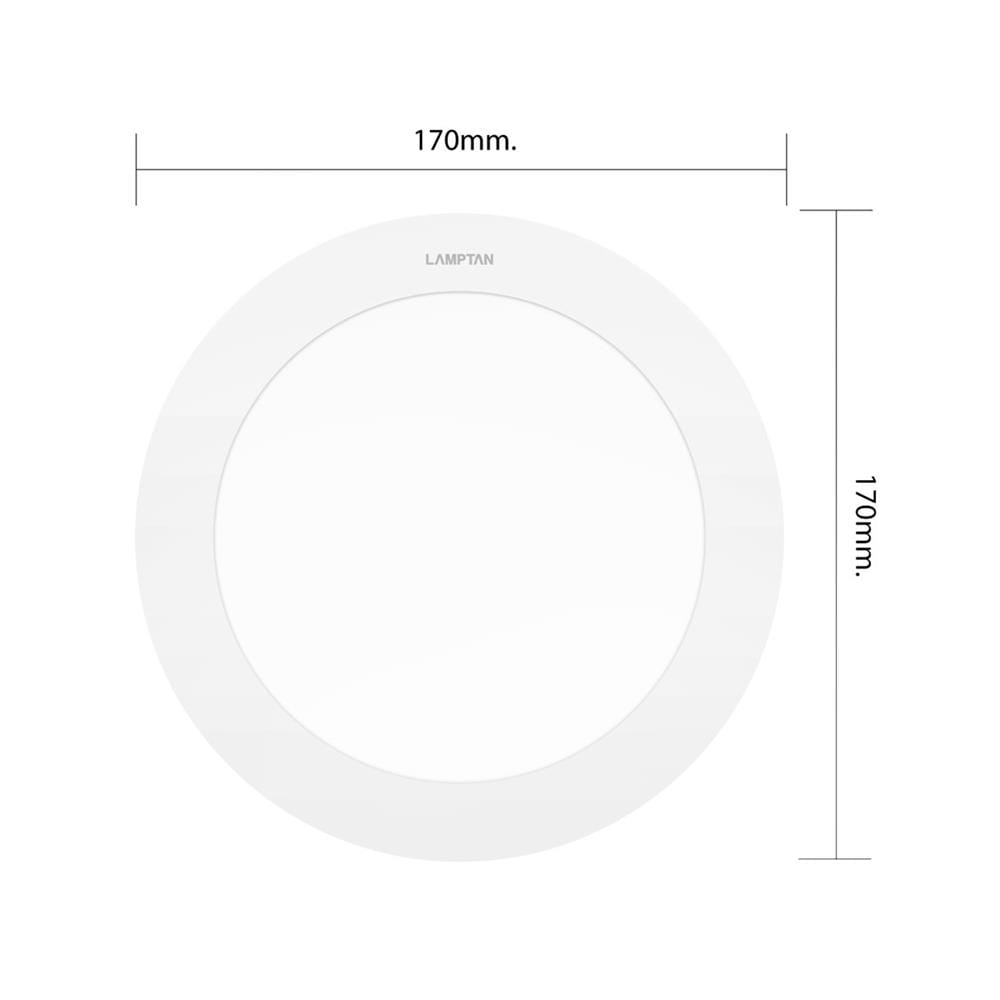 ดาวน์ไลท์ LED LAMPTAN ULTRA SLIM PC 6 นิ้ว 12 วัตต์ WARM WHITE สีขาว