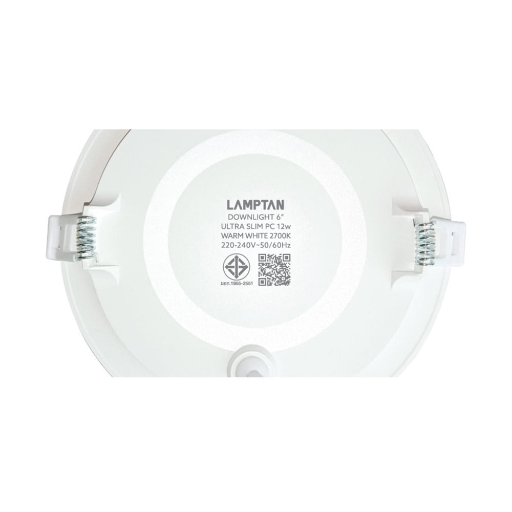 ดาวน์ไลท์ LED LAMPTAN ULTRA SLIM PC 6 นิ้ว 12 วัตต์ WARM WHITE สีขาว
