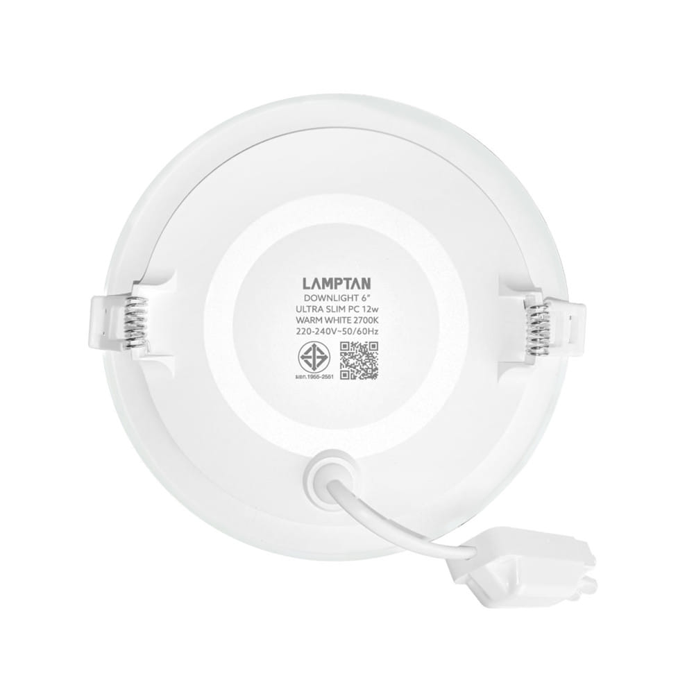 ดาวน์ไลท์ LED LAMPTAN ULTRA SLIM PC 6 นิ้ว 12 วัตต์ WARM WHITE สีขาว