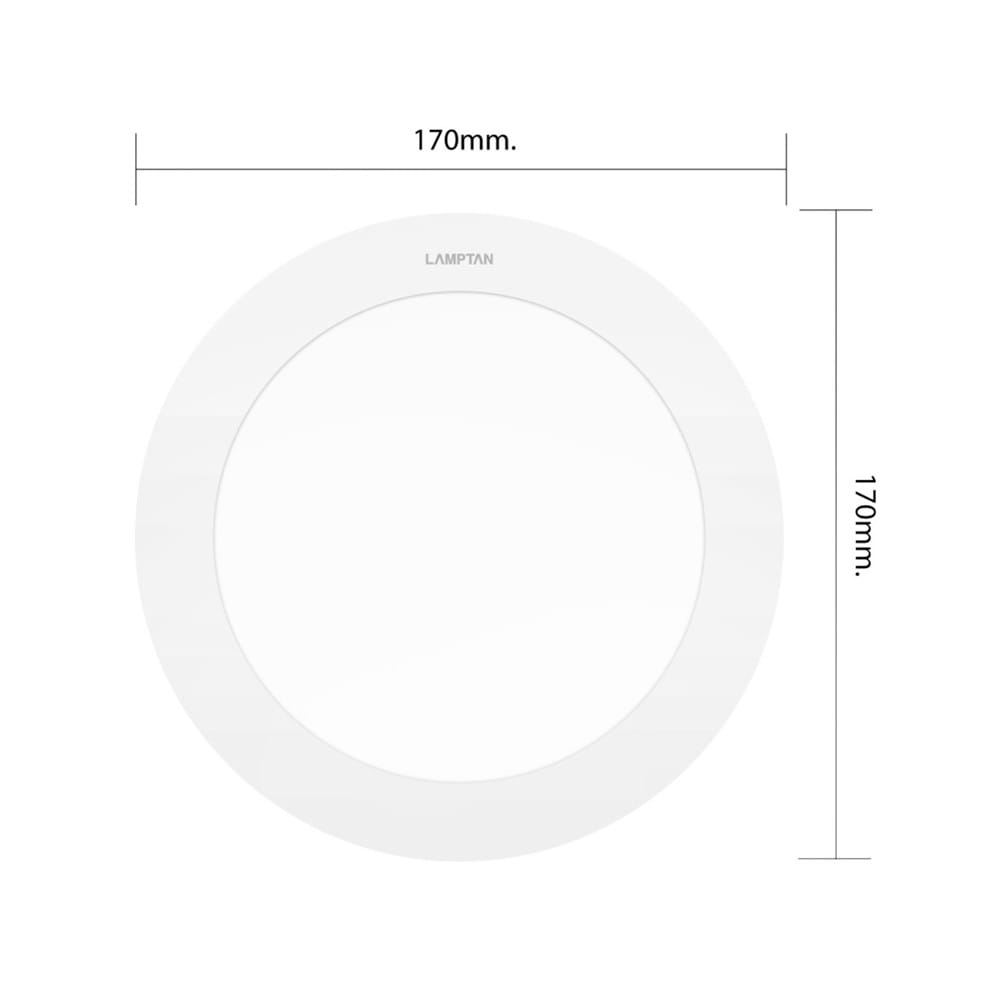 ดาวน์ไลท์ LED LAMPTAN ULTRA SLIM PC 6 นิ้ว 12 วัตต์ WARM WHITE สีขาว