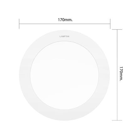 ดาวน์ไลท์ LED LAMPTAN ULTRA SLIM PC 6 นิ้ว 12 วัตต์ WARM WHITE สีขาว_6