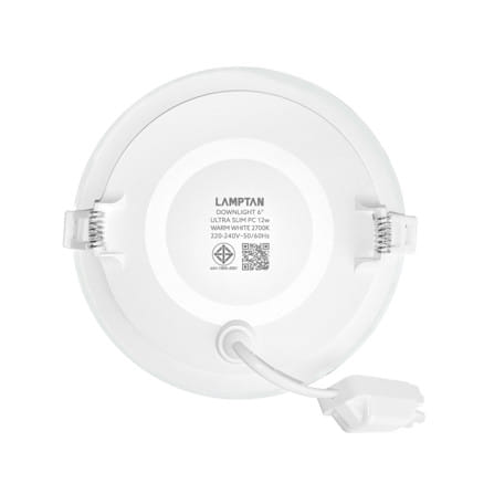 ดาวน์ไลท์ LED LAMPTAN ULTRA SLIM PC 6 นิ้ว 12 วัตต์ WARM WHITE สีขาว_2