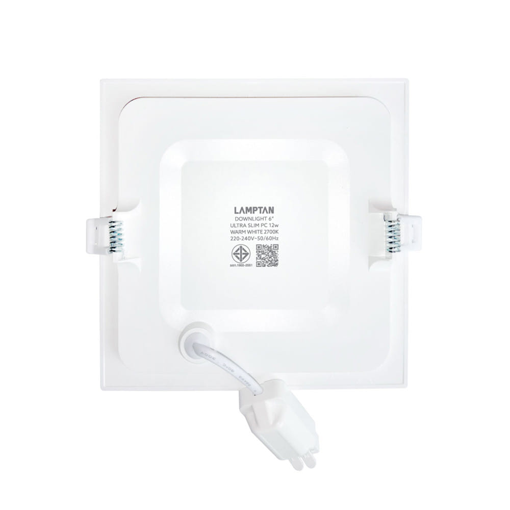 ดาวน์ไลท์ LED LAMPTAN ULTRA SLIM PC 6 นิ้ว 12 วัตต์ WARM WHITE สีขาว