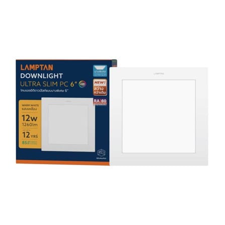 ดาวน์ไลท์ LED LAMPTAN ULTRA SLIM PC 6 นิ้ว 12 วัตต์ WARM WHITE สีขาว_3