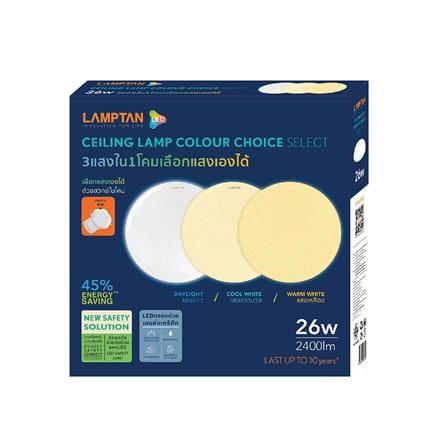 ไฟเพดาน LED LAMPTAN CEILING FIX 15 นิ้ว 26 วัตต์ DAYLIGHT/COOL WHITE/WARM WHITE สีขาว_1