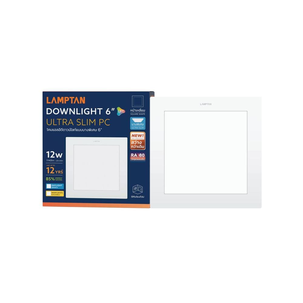 ดาวน์ไลท์ LED LAMPTAN ULTRA SLIM PC 6 นิ้ว 12 วัตต์ DAYLIGHT สีขาว