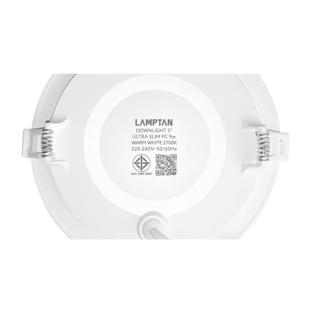 ดาวน์ไลท์ LED LAMPTAN ULTRA SLIM PC 5 นิ้ว 9 วัตต์ WARM WHITE สีขาว
