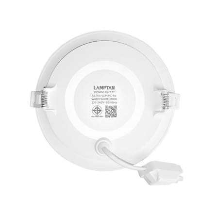 ดาวน์ไลท์ LED LAMPTAN ULTRA SLIM PC 5 นิ้ว 9 วัตต์ WARM WHITE สีขาว_2