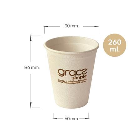 แก้วน้ำชานอ้อย 260 มล. GRACZ SIMPLE แพ็ก 50 ใบ_3