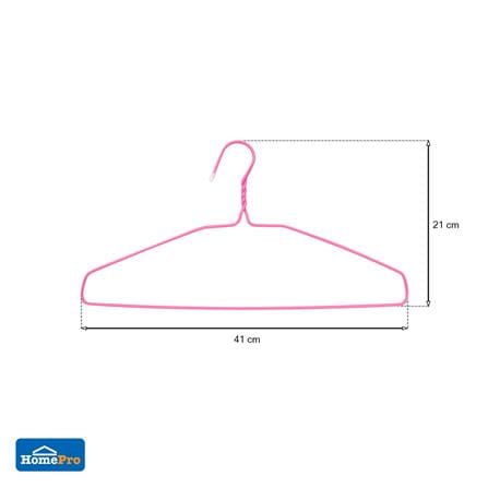 ไม้แขวนเสื้อเคลือบ PVC PLIM สีชมพู แพ็ก 12 ชิ้น_3