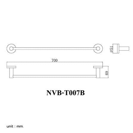 ราวแขวนผ้า NOVABATH NVB-T007B สีดำ_1