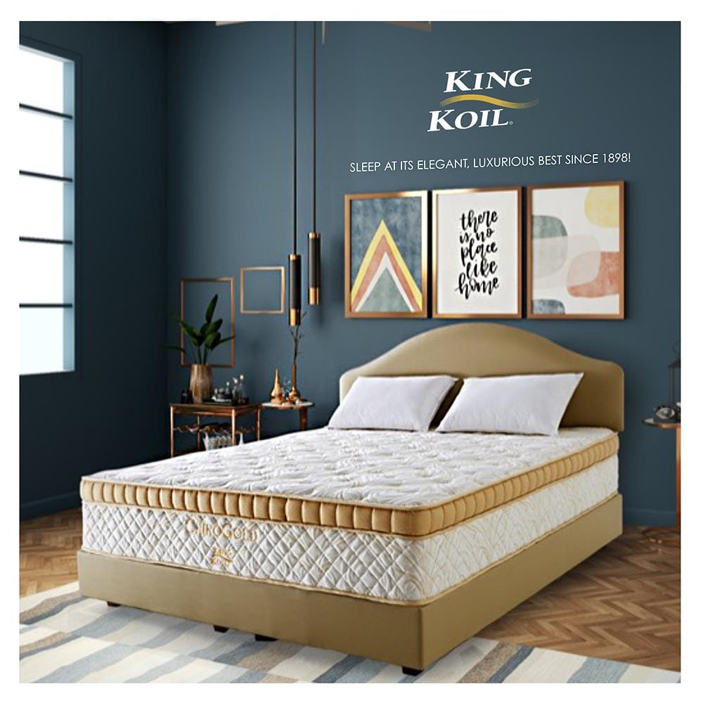 ที่นอนพ็อกเก็ตสปริง 6 ฟุต สุญญากาศ KINGKOIL รุ่น CHIROGOLD พร้อมชุดเครื่องนอน 11 ชิ้น