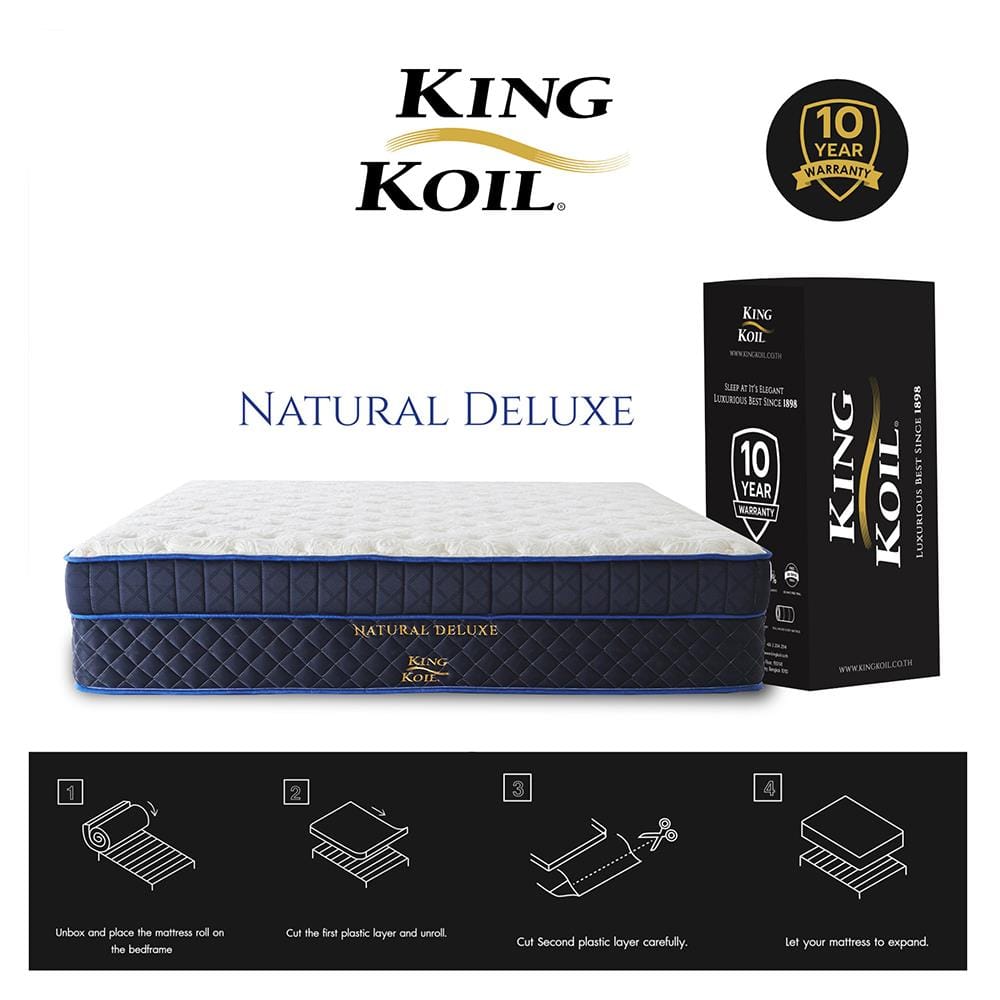 ที่นอนยางพารา 5 ฟุต KINGKOIL รุ่น NATURAL DELUXE พร้อมชุดเครื่องนอน 11 ชิ้น