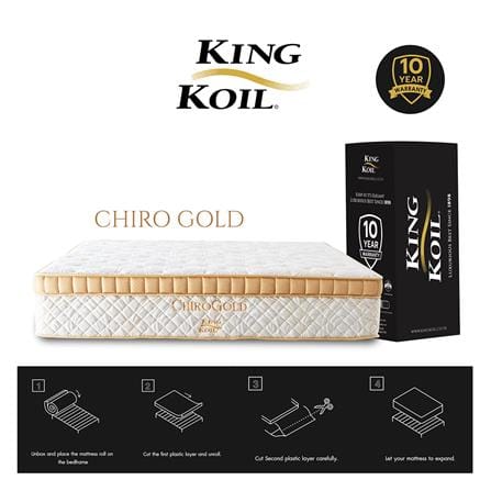 ที่นอนพ็อกเก็ตสปริง 5 ฟุต สุญญากาศ KINGKOIL รุ่น CHIROGOLD พร้อมชุดเครื่องนอน 11 ชิ้น_3