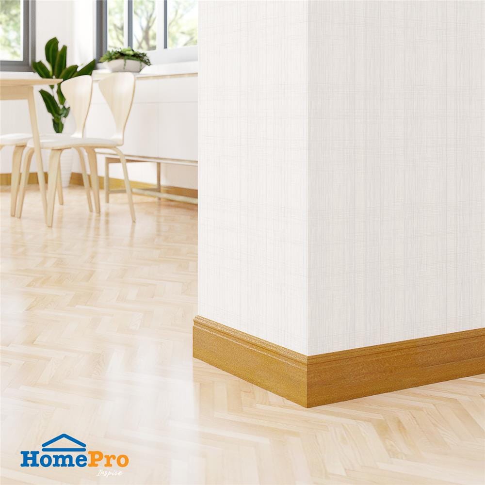 บัวพื้น WPC CROBERN 10X200X0.8 ซม. สีไม้สักทอง