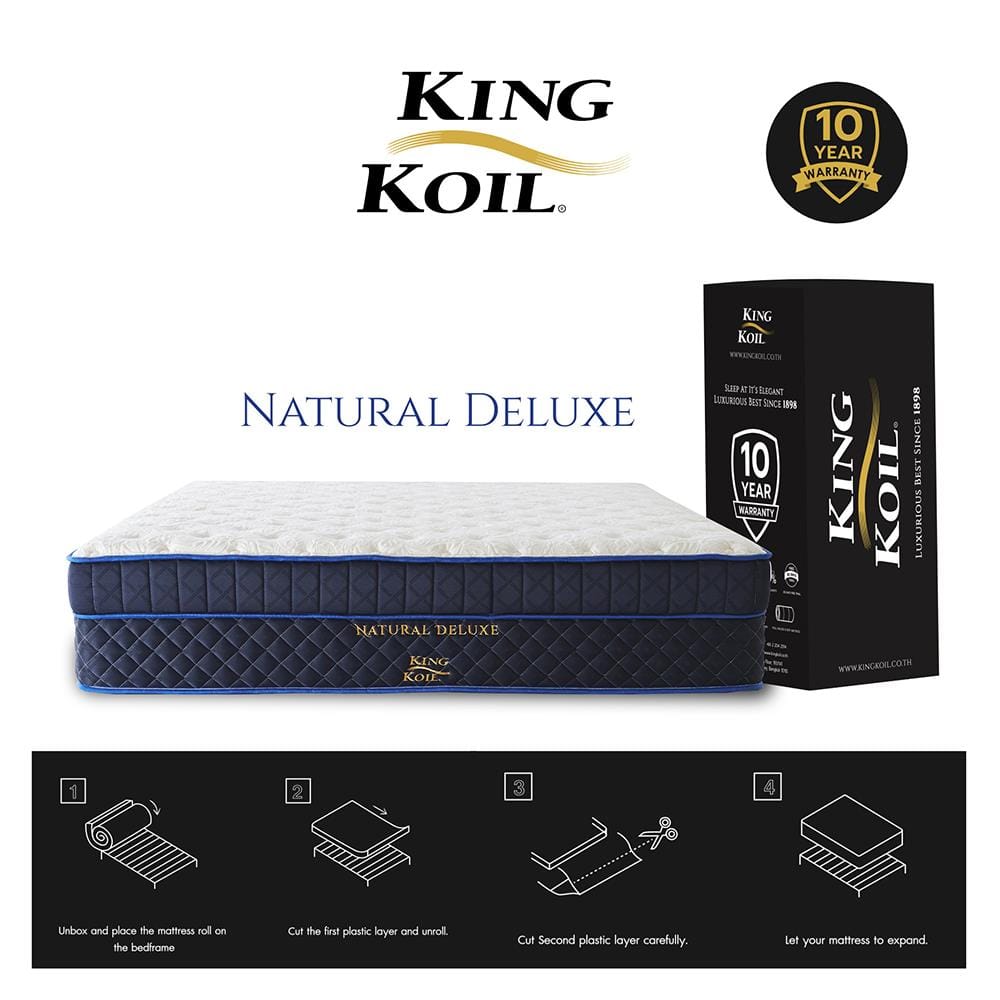 ที่นอนยางพารา 3.5 ฟุต KINGKOIL รุ่น NATURAL DELUXE พร้อมชุดเครื่องนอน 7 ชิ้น