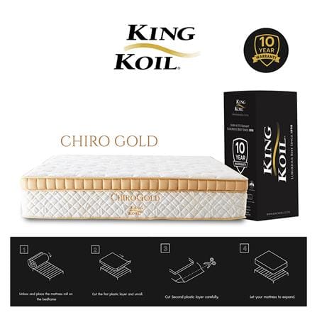 ที่นอนพ็อกเก็ตสปริง 3.5 ฟุต สุญญากาศ KINGKOIL รุ่น CHIROGOLD พร้อมชุดเครื่องนอน 7 ชิ้น_3