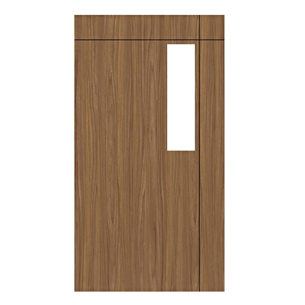 ประตู UPVC ไม่เจาะลูกบิด PARAZZO ED บานกระจกฝ้า 100X200 ซม. สีวอลนัท