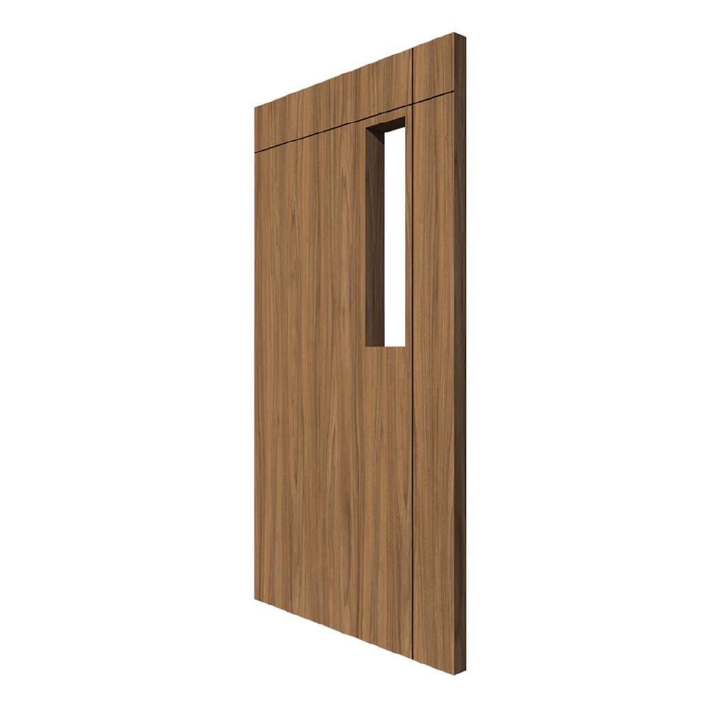 ประตู UPVC ไม่เจาะลูกบิด PARAZZO ED บานกระจกฝ้า 100X200 ซม. สีวอลนัท