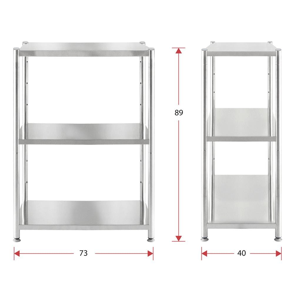ชั้นวางของ 3 ชั้น QLINE สแตนเลส